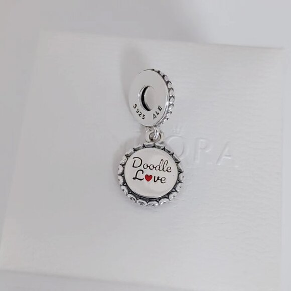 Pandora Doodle Love Dangle Charm Goldendoodle Pet Charm Doggy Pendant S925 ALE - Picture 2 of 7
